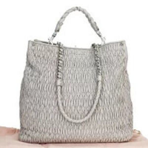 Miu Miu Handbag chain shoulder bag gray leather